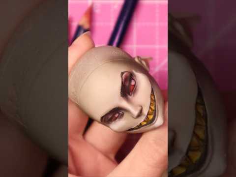 Doll Repaint in less than a minute! Alastor - Hazbin Hotel #alastor #hazbinhotel #ooak #custom
