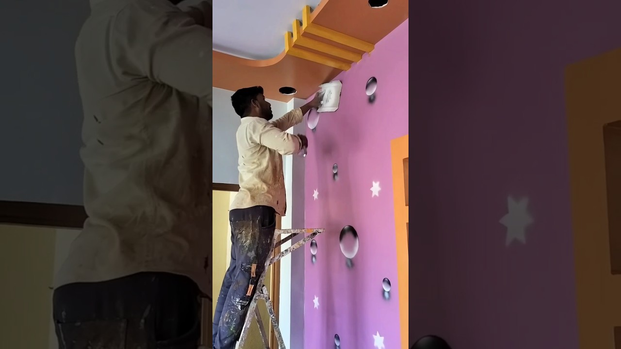 3D bubble wall painting#shorts #youtubeshorts #3d #bubbles
