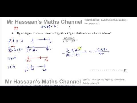 0580/22/F/M/21, (IGCSE), Paper 22, Q4, Rounding, Significant Figures & Estimation