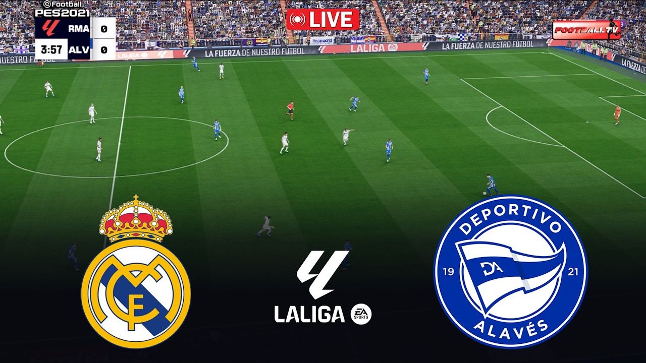 🔴REAL MADRID vs DEPORTIVO ALAVES - La Liga 2026 Match | Pes 21 Gameplay Simulation