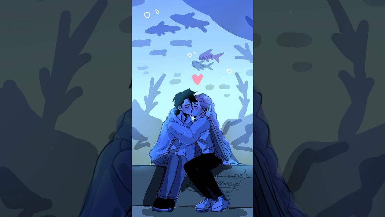 rujinu aquarium date pt 4/4💜💙//#kpopdemonhunters #rujinu #rumi #jinu #animatic #fanart