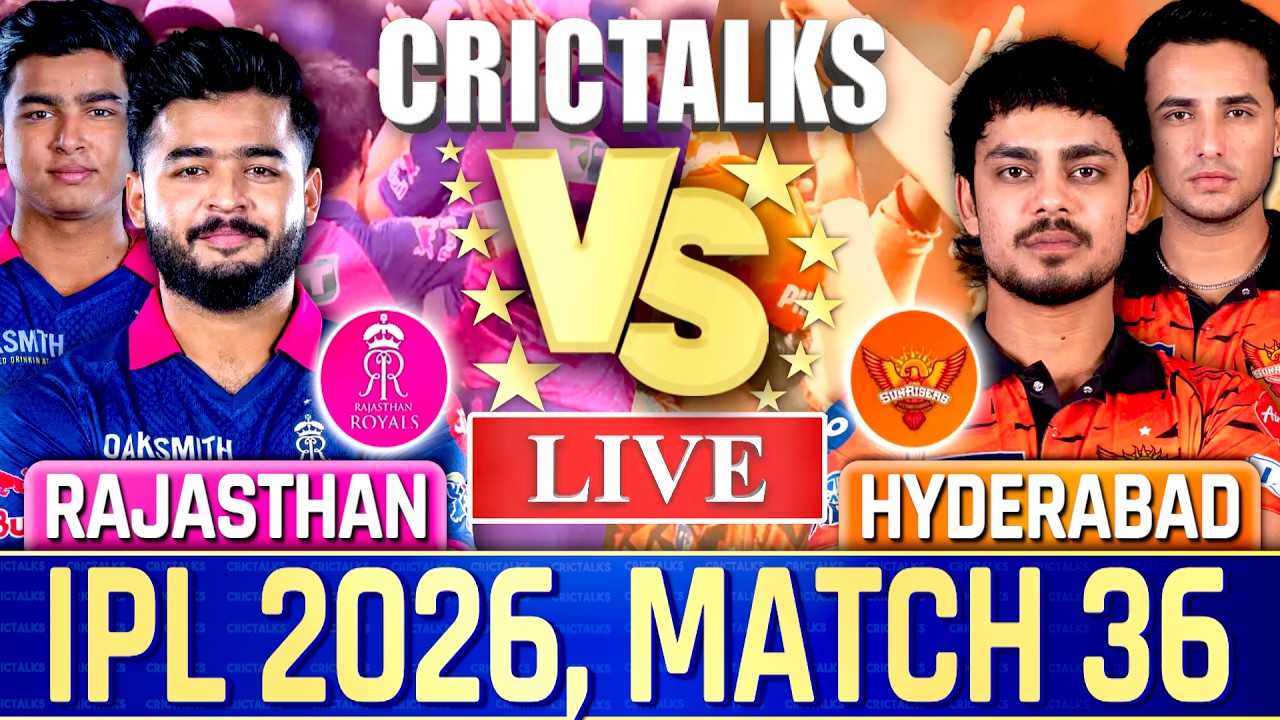 🔴 Rajasthan vs Hyderabad, Live Match Today | IPL 2026 Live Commentary, RR vs SRH Live Score