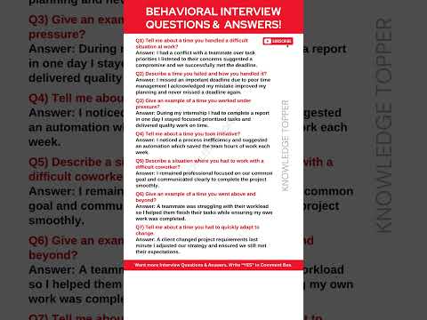 7 Behavioral Interview Questions and Answers