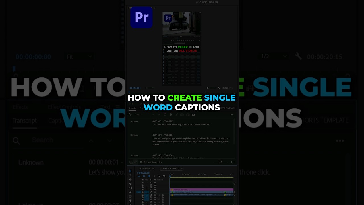 How to create SINGLE WORD Captions π #premierepro #tutorial #kylerholland