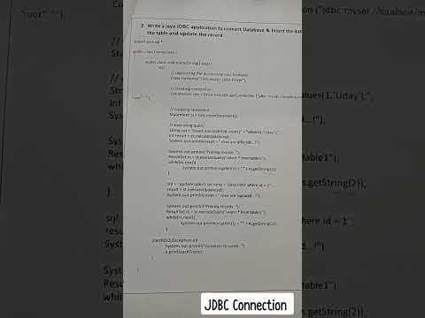 JDBC connection in insert and update data #virel #shortvideo #javatutorialforbeginners #jdbc