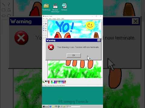MS Paint Error Message (RIP yocat) on Windows 95