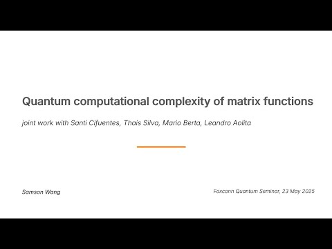 Quantum computational complexity of matrix functions