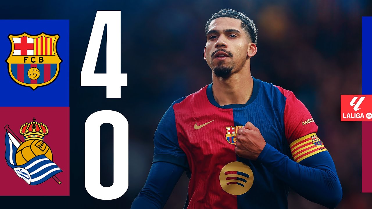 FC Barcelona Dominates Real Sociedad 4-0 | La Liga 2024/25 Match Highlights ⚽