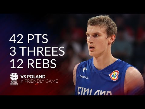 Lauri Markkanen 42 pts 3 threes 12 rebs vs Poland Friendly Game