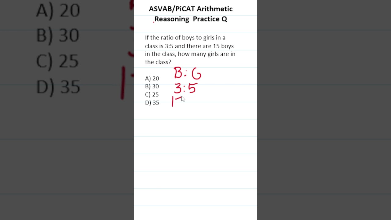 ASVAB & PiCAT Arithmetic Ratios Practice ๐งฎ
