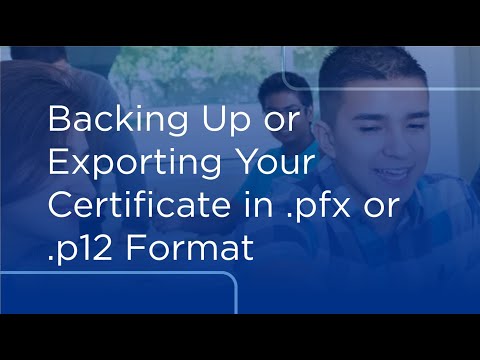Backing Up or Exporting Your Certificate in .pfx or .p12 Format