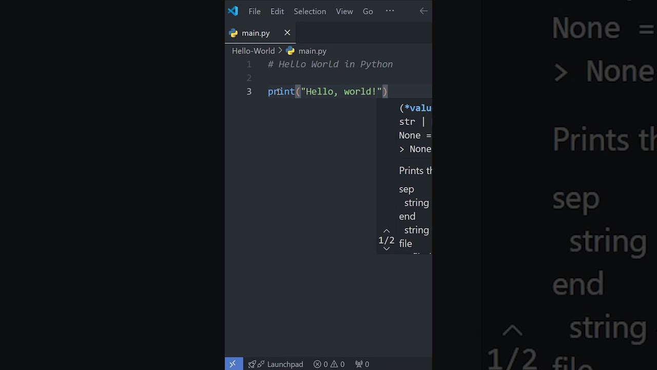 Learn Python in Under a Minute: Write Your First 'Hello, World!' Program 🚀