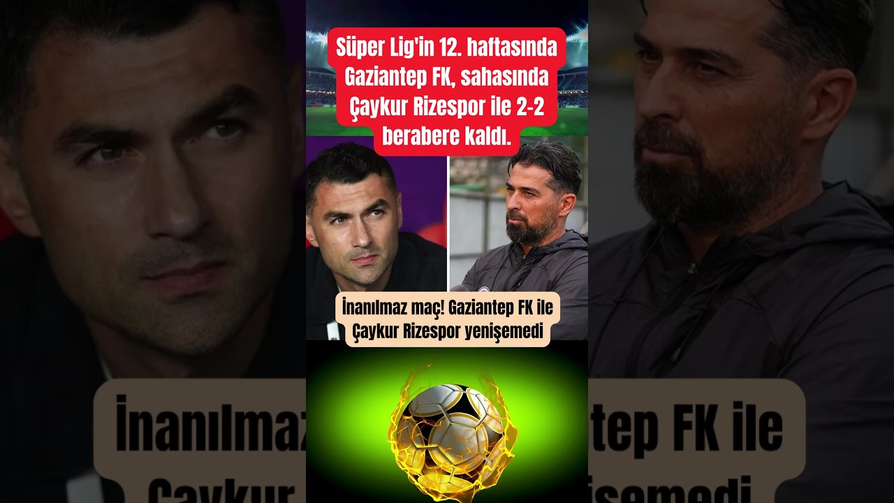 Gaziantep FK ve Çaykur Rizespor Berabere Kaldı ⚽