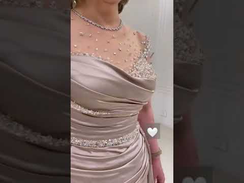 magnifique robe de soirée 💚 beige pour les dames 💚 Tik tok 🤍 lilyane abonné ma chaîne ♥️