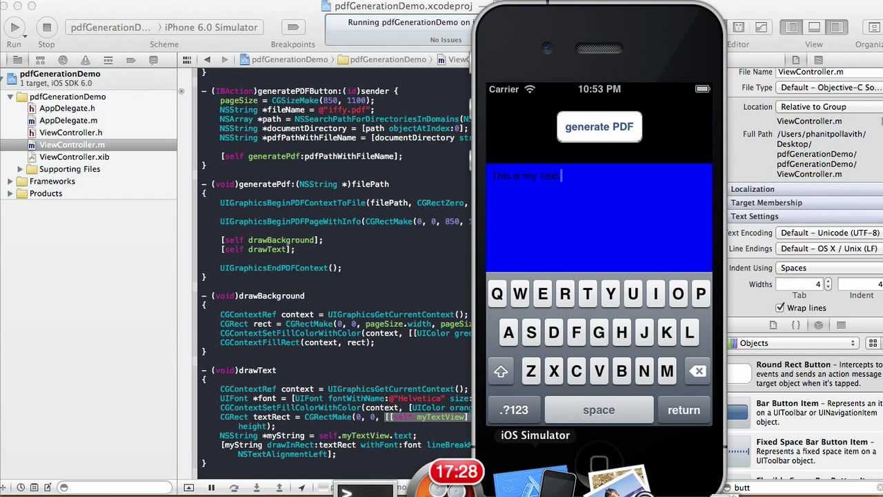 PDF Generation Tutorial for iPhone Apps - Xcode 4.5.1