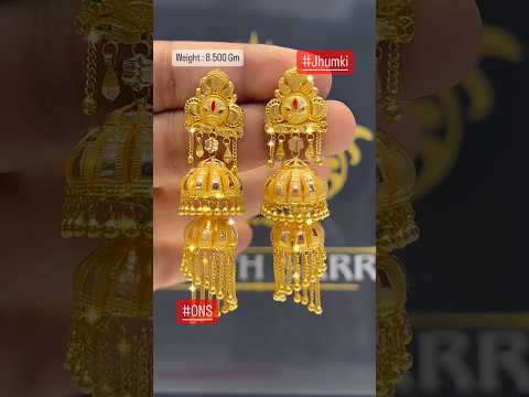 Fancy Jhumki Design in #18caratgold #earrings #ons #rudhauli #viral