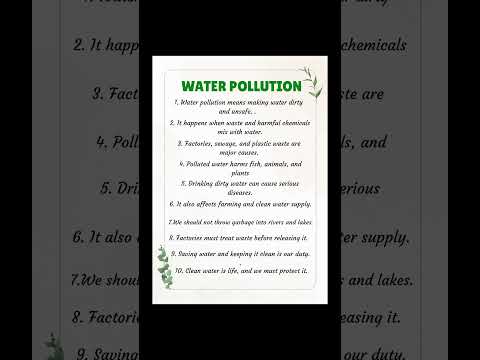 Essay on Water Pollution | 10 lines on Water Pollution #pollution#airpollution #environment
