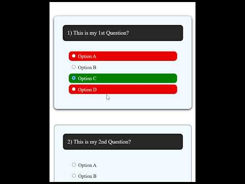 create MCQs using basic HTML, CSS and Javascript with code. #shorts