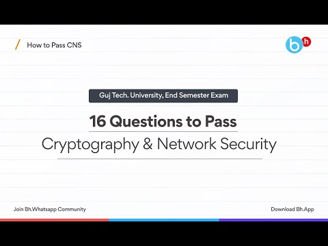 How to Pass/Score in Cryptography & Network Security (CNS) Sem-6 IT | GTU