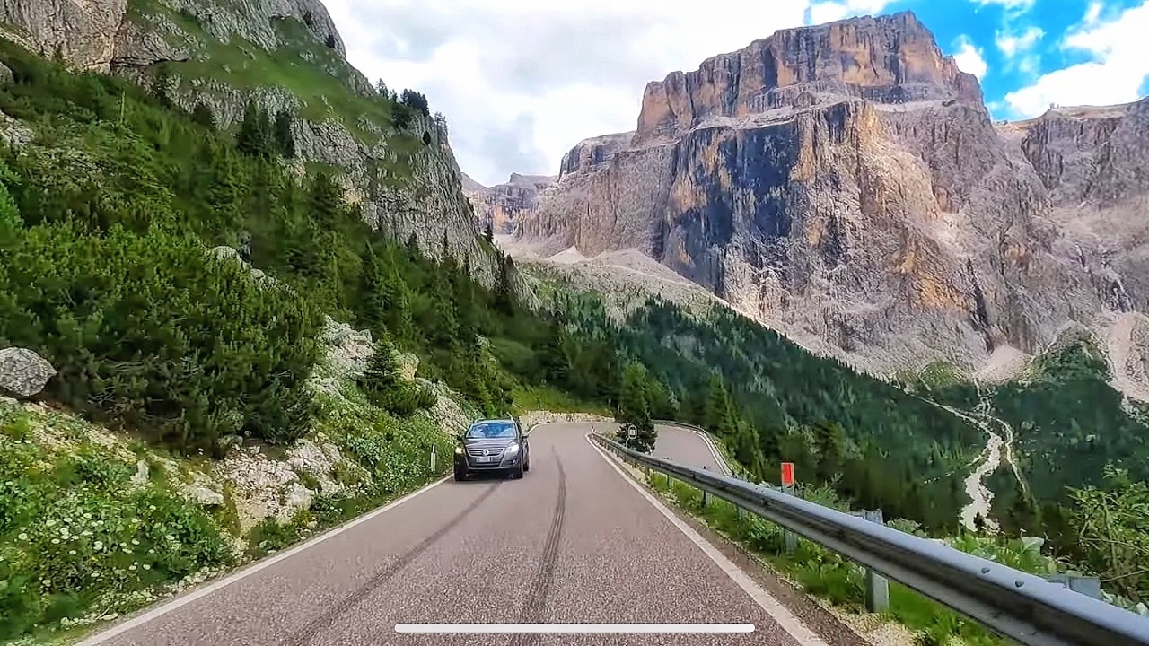 Passo Sella Scenic Drive | Ortisei to Canazei 🚗