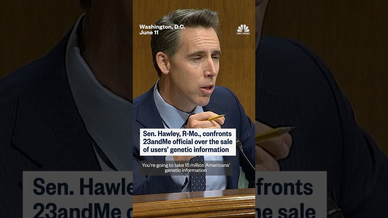 Sen. Hawley Questions 23andMe on Genetic Data Sales