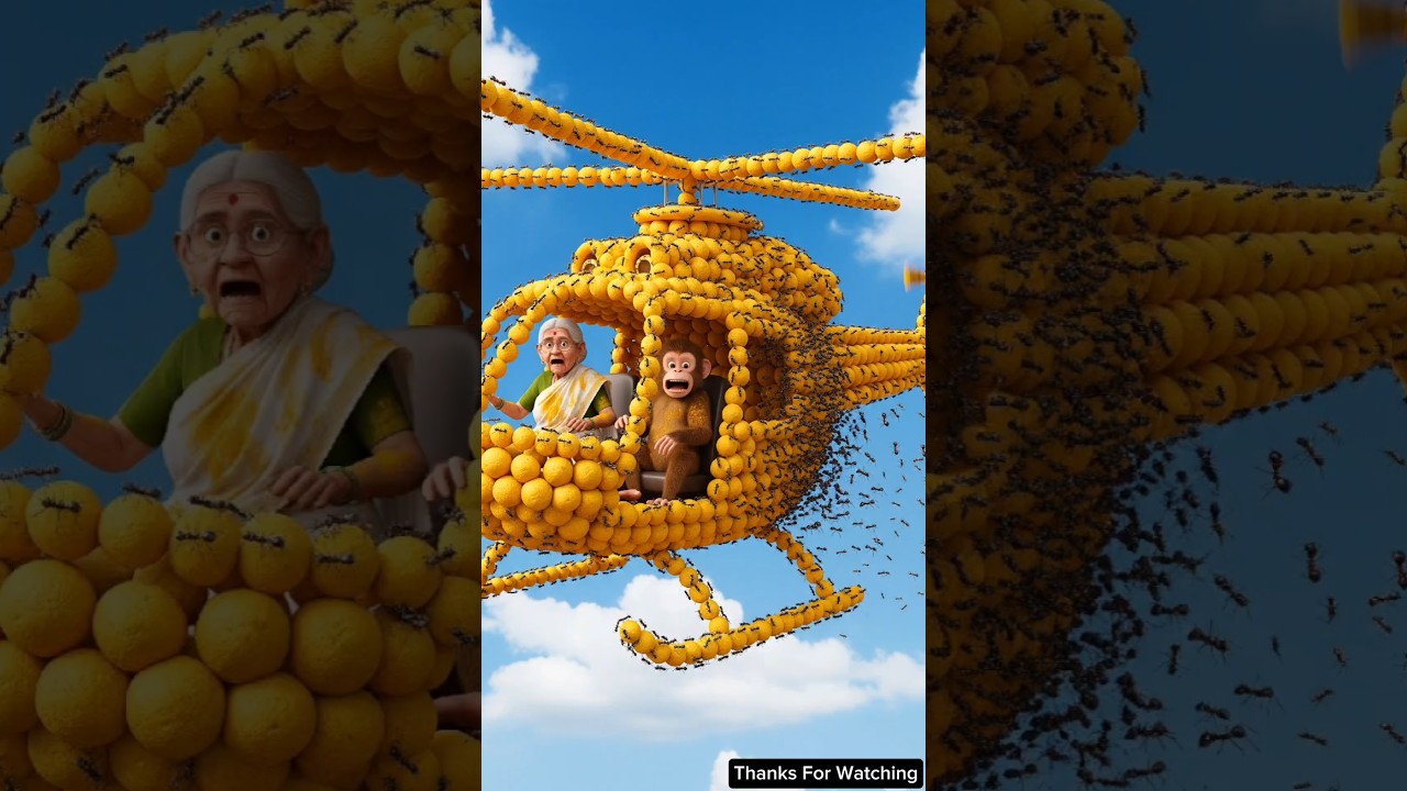 Hilarious Ant Attack on Grandma's Laddu Helicopter! 🍬