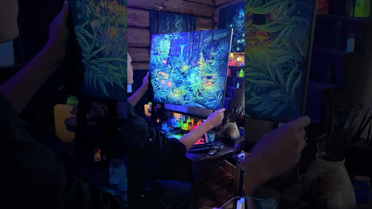 Discover the Enchanting Bioluminescent Jungle Under Normal and UV Light ✨