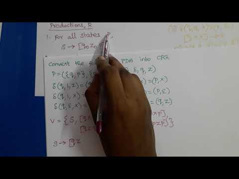 Theory of Computation: Conversion of PDA to CFG