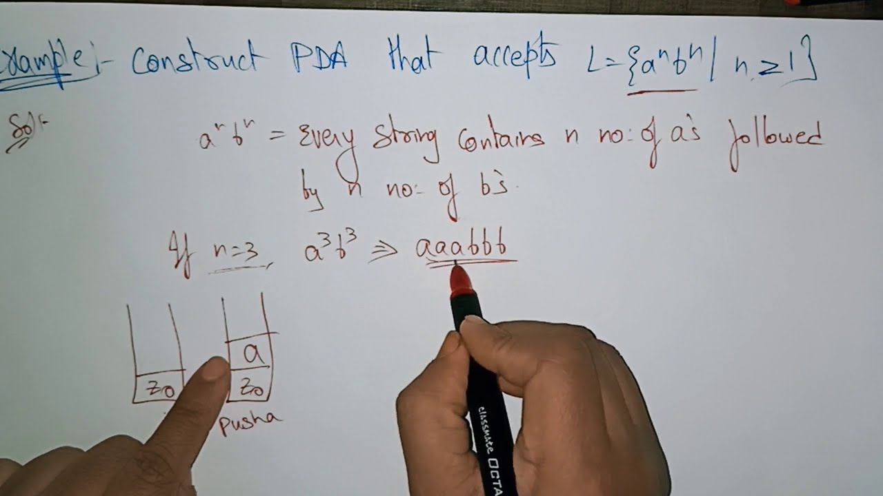 Pushdown Automata (PDA) Example - Part 1/2 | Theory of Computation | Lec-82 | Bhanu Priya