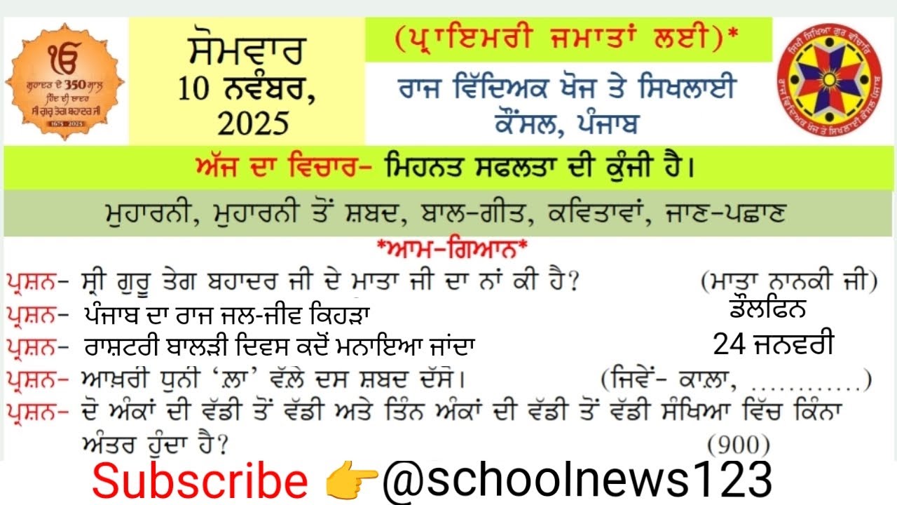 Good Morning Slide for November 10, 2025 🌄 | GK Facts & Inspiration