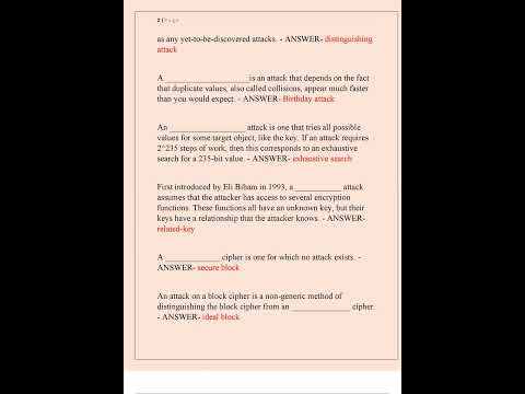 WGU C839 OBJECTIVE ASSESSMENT FINAL WGU C839 INTRODUCTION TO CRYPTOGRAPHY NEWEST COMPLETE 400 QUESTI