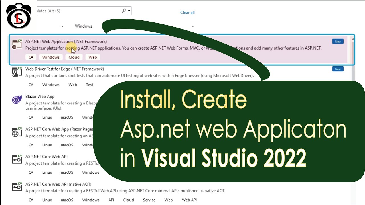 Create ASP.NET Web App in Visual Studio 2022