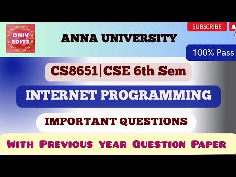 CS8651 Internet Programming important question | For CSE 6th sem #Internetprogrammingimportantques