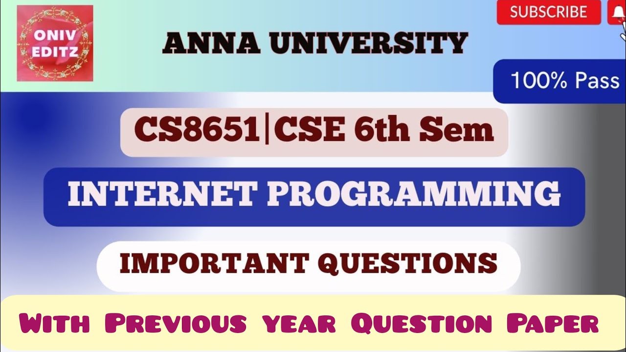 CS8651 Internet Programming Important Questions | CSE 6th Semester
