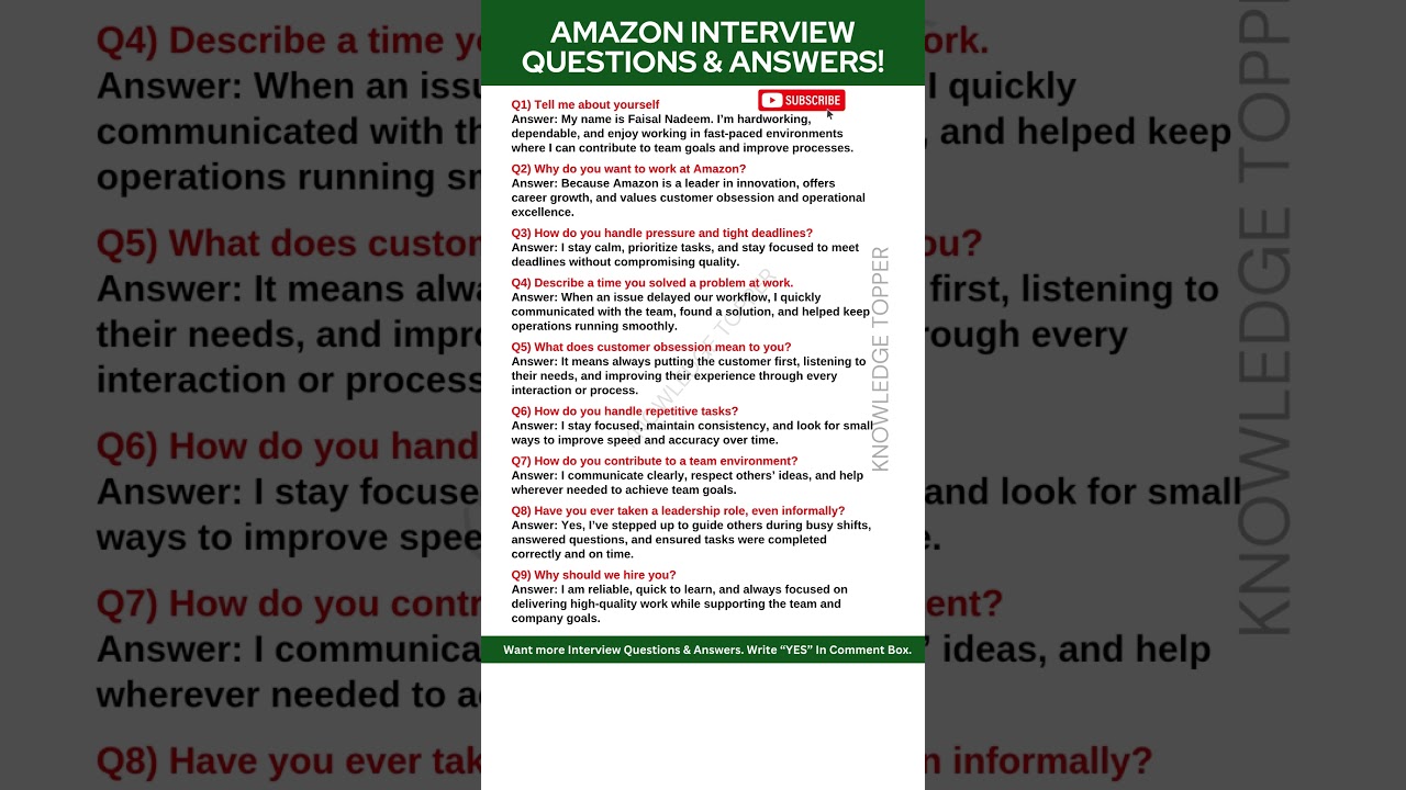 Ace Your Amazon Interview: 9 Key Questions & Expert Answers 🎯