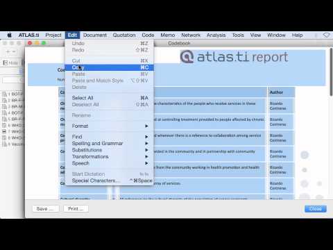 ATLAS.ti Mac-Creating an Output of the Codebook