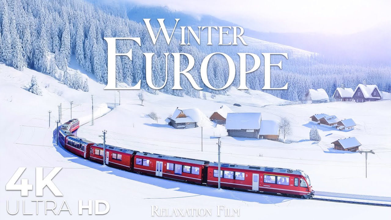 Europe 4K Winter Nature & Piano Relaxation 🎶