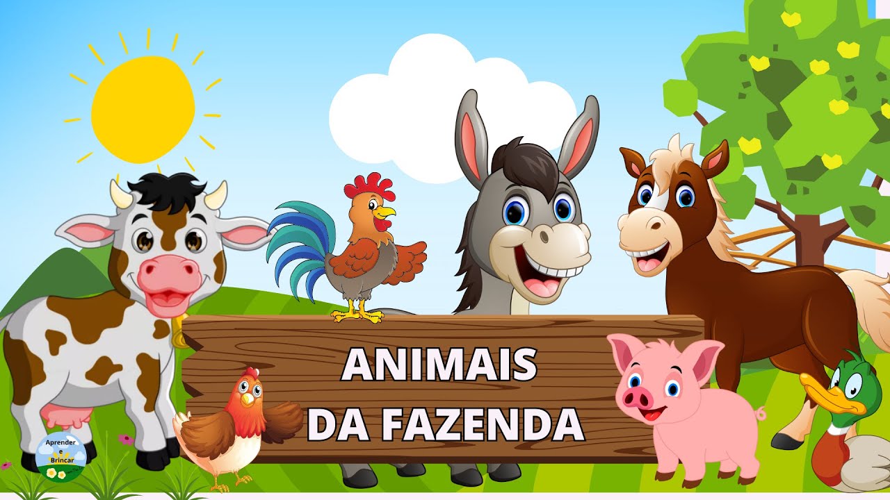 Aprenda os Animais da Fazenda com Sons e Brincadeiras para Crianças 🚜