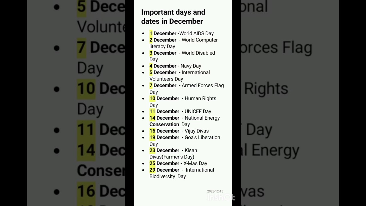 Key December Dates & Events 📅