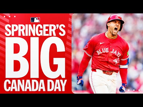 George Springer homers TWICE and drives in SEVEN on CANADA DAY! 🇨🇦