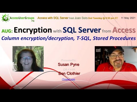SA: SQL Server Encryption from Access by Susan Pyne. Q&A with Ben Clothier - Access with SQL Server
