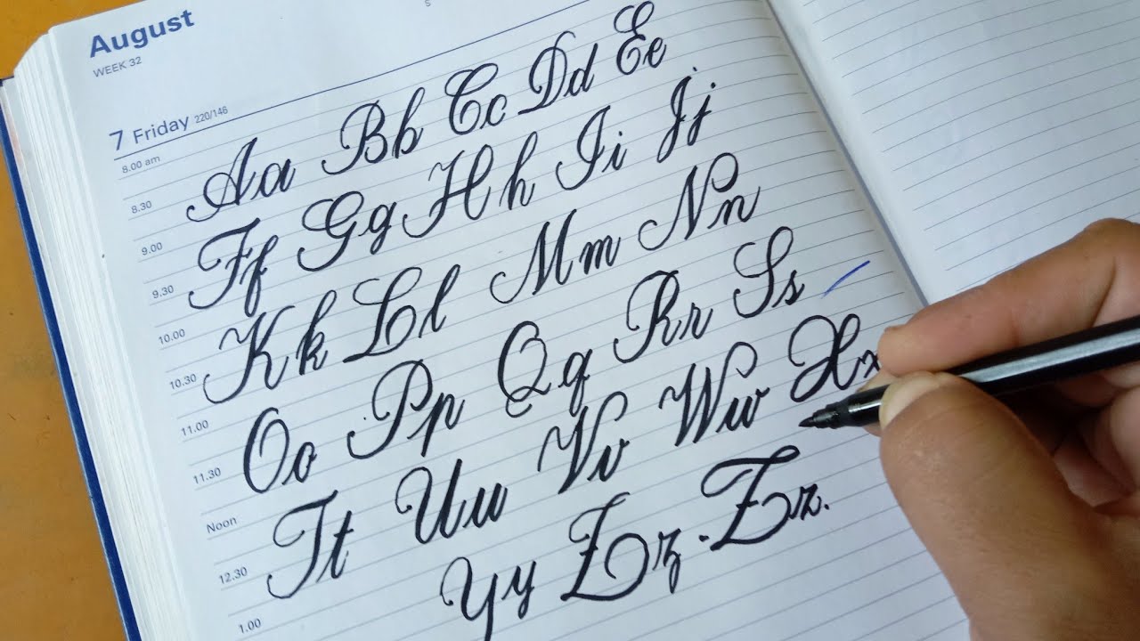 Aprende caligrafía cursiva: letras A-Z mayúsculas y minúsculas ✍️
