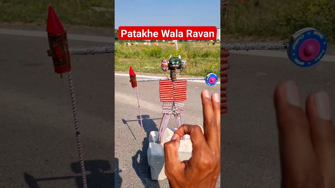 Smallest Ravan Made From Fireworks 💥 Dussehra Special Ravan Dahan #shorts