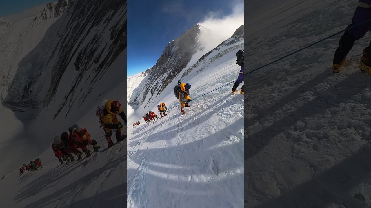 Climbing Into the Death Zone Climbing on Everest #shorts #mountains #everest