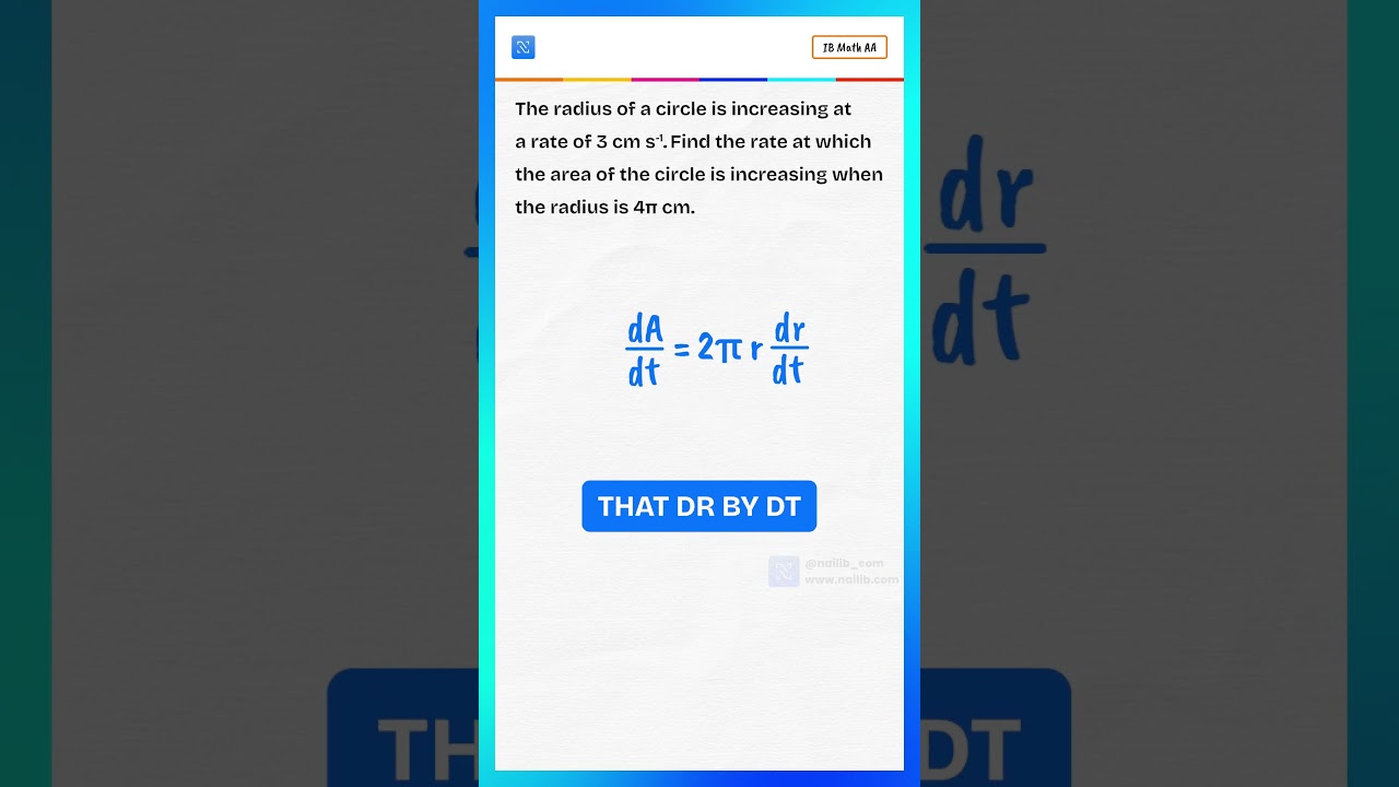 Master Related Rates in IB Math: Step-by-Step Guide to Growing Circle Problems 📘