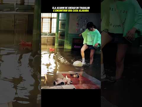Ela chegou do trabalho e encontrou sua casa alagada #dorama #kdrama #filmes #series