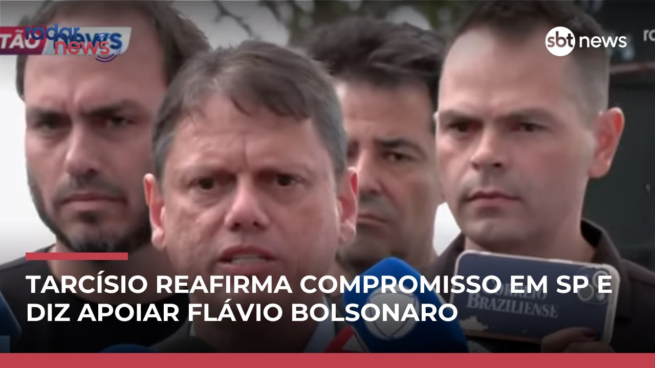 Governador Tarcísio apoia Flávio Bolsonaro em SP