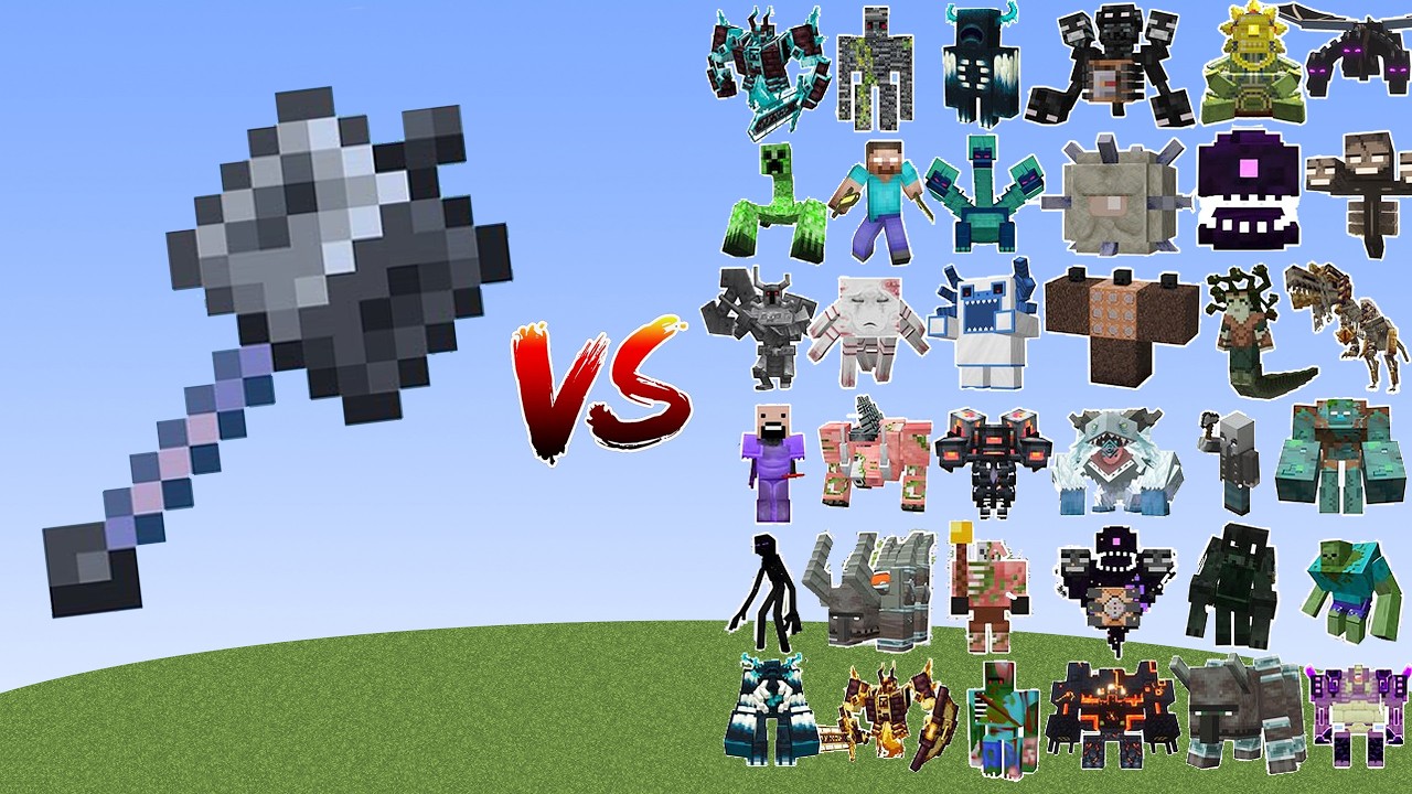 Epic Showdown: MACE vs All Minecraft Bosses – Herobrine, Warden, Wither Storm & More! ⚔️
