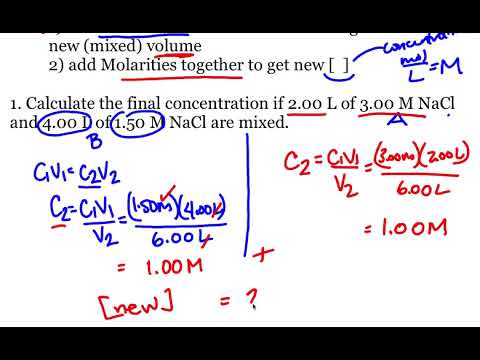 Dilutions Part 2 - Mixing Two Solutions