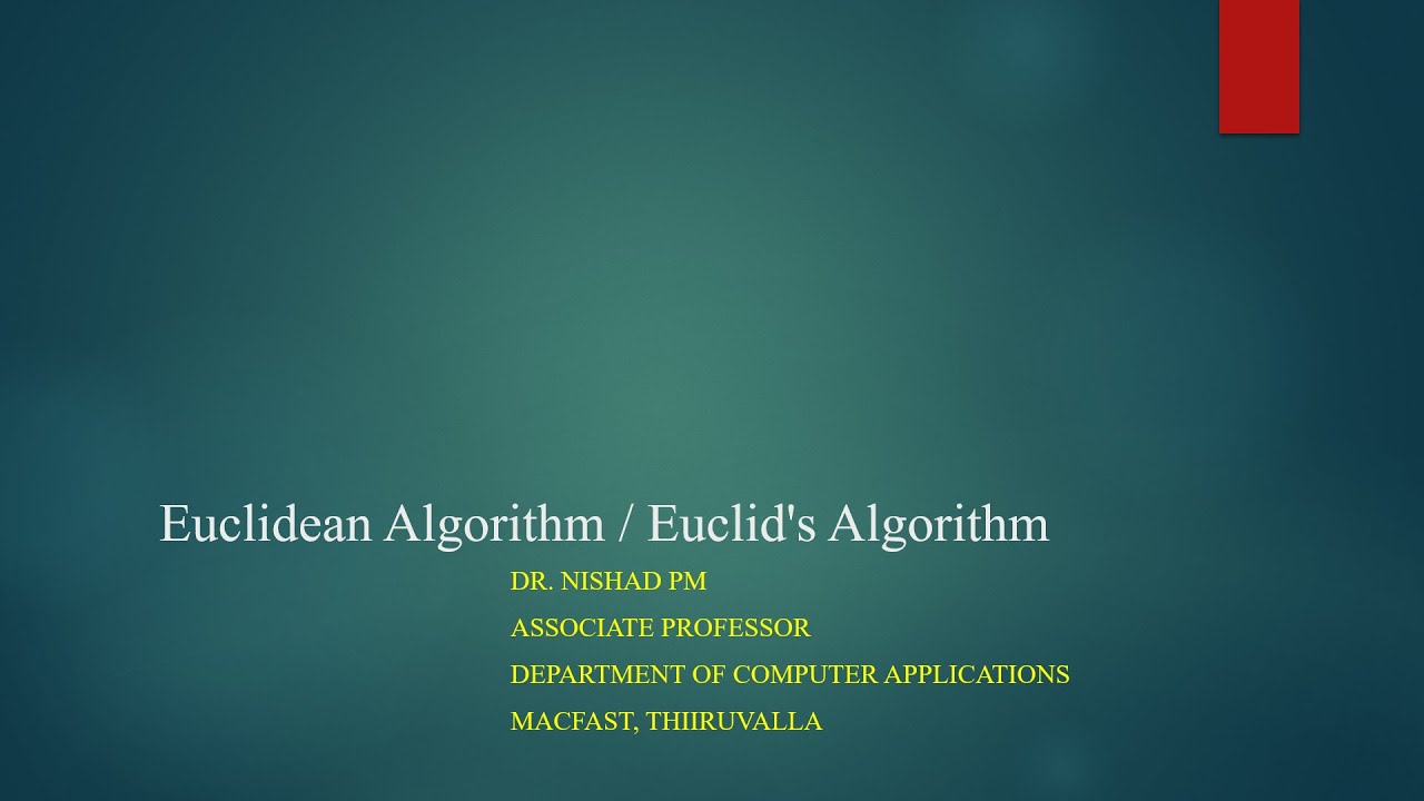 Euclidean Algorithm Explained in Malayalam